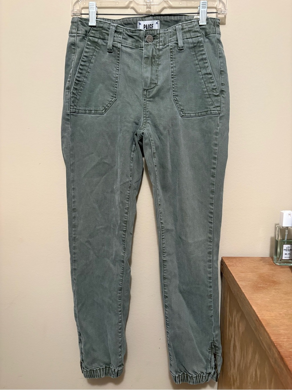 PAIGE Olive Utility Ankle Jogger Jeans